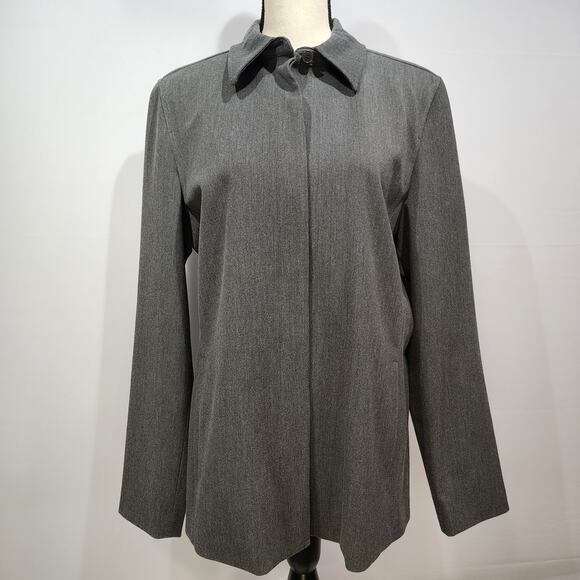 The Limited Stretch Classic Blazer Jacket Overcoat Gray L - Picture 1 of 9